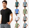 Yoga Outfit Lu Chemises de course Compression Collants de sport Fitness Gym Football Homme Jersey Sportswear Séchage rapide T-Top LL4656
