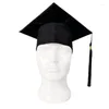 Berets 652F Cute College Graduation Hat Bachelor Cap com borlas para graduados do ensino médio Golden 2024 graduados