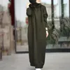 Etniska kläder 2024 Huva Draw Rope Muslim Hijab Abaya Lose Long Sleeve Abayas Women Dubai Kaftan Turkish Modesty Robe Jilbab