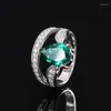 Pierścienie klastra S925 Silny pierścień pełny ciało Kolor Skarbowy Premium Tekstura Kreatywne konno Eye 8 12 Diamond Girl