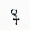 Stud Earrings 1pcs Cross-border Electricity Style Stainless Steel Double-sided Pendant Ear Clip with Cross Korean