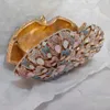 100% Handmade Pink Rhinestone Diamond Party Clutch Purse Flower Crystal Evening Bags Lady Wedding Bridesmaid Clutches Minaudiere 240304