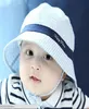 Toddler Infant Sun Cap Summer Outdoor Baby boy Girl Hats Sun Beach Bucket Hat Striped cotton baby basin cap 3 colors JIA3766386667