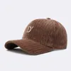 Berretti da baseball Berretto da baseball da donna di marca Autunno Inverno Casual Lettera Ricamo Velluto a coste Hard Top Snapback per uomo Bone Gorras