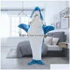 Cobertor Adt Lance Animal Onesie Wearable Tubarão Oversized Com Capuz Flanela Cauda Hoodie Mtiuse Nap para Aquecimento 231123 Drop Delivery Dhljt