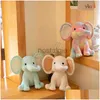 Kids Elephant Stuffed Doll Cute Comfort Baby Plush Animals Toy Slee Pillow Bolster Pp Cotton Doctor Bow Design Birthday Christmas Gifts For 240307