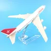 16cm Alloy Metal Swiss Air Swissair Airlines Boeing 747 B747 200 Airways Airplane Model Plane Model W Stand Aircraft Gift 240307