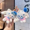 Taşınabilir Peluş Oyuncaklar Anahtarlık Karikatür Sevimli Melody Kuromi Kitty Peluş Bebek Anahtarlıklar Çanta Araba Anahtar Dekorasyon Anahtar Yüzük Kız Hediye