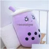 Fyllda plyschdjur Fasion P Hy Wy Creative Fruit Milk Tea Cartoon Pillow Toy Slee Pearl Cup Stuff Stuff Cotton Doll Christmas Drop de DHBR2 240307