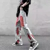 Pants High Street Street Street Mens Pants Goth Goth vintage Grunge Raw Edge Jeans Hip Hop Hop Cashing Colours Fashi
