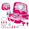 Kitchens & Play Food Wholesale- Mini Children Cooking Pretend Play Suitcase Utensils Kitchen Toys Cosmetic Set Tool For Boys Girl Gift Dhkuc