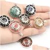 Charms Natural Sun Sun Moon Charms Crystal Agat Kulki okrągłe wisiorek ręcznie robione do oznaczania biżuterii upuszczenie biżuterii biżuterii Znajdź dhbsj