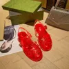 Designer sandaler gelé sandal rensar tofflor kvinnor g sammanhängande slingback lägenheter ankel spänne gummi skor flip flops mules vattentät sneaker glider