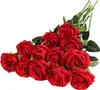Decorative Flowers Artificial For Decoration Simulation Roses Single Silk Fabric Wedding Bouquet Home Auditorium Proposal 10PCs
