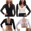 Bel karın şekillendirici Görünmez Dikişsiz Kol Şakacı T-shirt Sıkıştırma Kafesi Slim Üst Üst Shapewear Siyah Beyaz Damla Teslimat H DHWCR