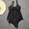 Costumes noirs de maillot de bain en maillot de bain tankini mail de bain Summer push up maillots de bain