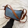 Sacs à bandoulière 2024 Mode Femmes Pu Cuir Sac à main Denim Pour Casual Zipper Téléphone Sac Bandoulière Sac De Luxe