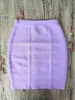 Beaukey Summer Quality Lavender Bandage kjolar Summer Autumn Women Purple High midja tät klänning Bodycon XL Pencil Vestidos 240307