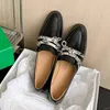 Scarpe eleganti con fibbia in metallo, vera pelle, mocassini da donna con plateau, piattaforma leggera, tendenza della moda