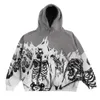 Erkek Hoodies Sweatshirts y2k Millennium Style Yuvarlak Boyun İskelet Kazak Çiftler Sonbahar/Kış Yeni Uzun Kollu Kafatası Üst Kat