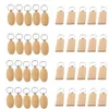 Keychains 40 Pcs Blank Wooden Key Chain DIY Wood Tags Gifts Yellow 20 Oval & 20 Rectangle1198m