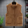 Men's Vests 2024 Autumn And Winter Faux Fur Two-Sided Wear Simple Stand Collar Vest