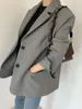 Kvinnors kostymer koreanska mode kvinnor elegant casual blazer långärmad solid chic vintage affärsjackor kappa kvinnliga kläder formell blaser