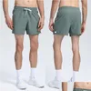 Yoga Outfit Lu Mens Jogger Sports Shorts pour la randonnée à vélo avec poche Casual Training Gym Pantalon court Taille M-4XL respirant R260 Drop Dhsfp