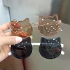 Sunglasses Sunglasses Summer Children Cute Kitty Acrylic Bow Outdoor UV Protection Sun Glasses Baby Girls Classic Kids Boy UV400 Eyewear Y240322