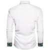 Luxury White Solid Mens Dress Shirt Long Sleeve Fashion Contrast Cuff and Collar Men Clothing Social Shirts Blouse 240305