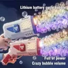 Sand Play Water Fun 36 Hole Bubble Gun Handheld Electric Rocket Bubble Machine Childrens Toys For Boys Girls Outdoor Wedding Party Toy Kids Gifts