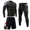 Mens Compression Sportswear Suits Gym Tights Training Clothes Workout Jogging Sports Set Running Rashguard Tracksuit For Men 240307