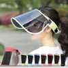 Berets Sommer Anti-UV-Visier Sonnenhut Transparente große Linsen Gesichtsmaske leere Oberseite PVC-Sonnenschutzkappen Radfahren