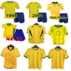 Kids Kit 1994 1998 2002 2004 Brazll Retro Soccer Jersey Ronaldo Romario Kaka Ronaldinho Rivivaldo Maillot de Futol R.Carlos Бразийская футбольная рубашка
