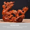 Figurine decorative Drago zodiacale Ornamenti intagliati in legno Decorazione per ufficio Artigianato (palissandro) Modelli Figurine cinesi di buon auspicio