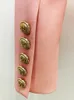 EST Fall Winter Designer Kurtka Blazer Womens Lion Metal Buttons podwójnie piersi PU syntetyczny płaszcz skórzany 240226