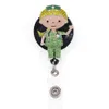 Keychains 10st Lot Scrubs Badge Reel Infällbart för ID med alligator clip1219g