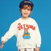 Bebe Koreanische Kinder Jacke 2024 Frühling Cartoon Gedruckt Mädchen Jungen Sweatshirts Casual Hosen Set Kinder Hoodies Leggings Outwear 240306