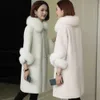 Granulated Sheep Fleece For Women's Haining 2023 Autumn/Winter New Mid Length Fox Fur Collar Temperament Coat 236949