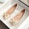 Women Casual Mom's Mouth Leaky Shoes 798 Fish Toe Bow Tie Size Flat Bottomed Bean Sole 731