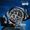 CURREN montres de mode avec acier inoxydable haut de gamme sport de luxe chronographe montre à Quartz hommes Relogio Masculino 240227