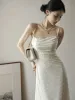 Jurk Midi-jurk voor dames Mouwloos Tender Slanke plooien Ontworpen feestkleding Franse stijl Mode Klassiek Puur Vestidos De Fiesta Nieuw