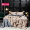 Sondeson Luksusowy 100% jedwabny zestaw pościeli o pięknie 25 Momme Duvet Cover Płaska poduszka do łóżka dla dorosłych 4PCS 240226