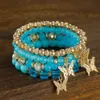 Neue Böhmen 520 Geschenk Kreative frauen Schmuck Schmetterling Kristall Multi Layered Perlen Mode Armband