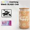 CA US Warehouse 16oz Sublimation Glasses Beer Mugs with Bamboo Lids and Straw Tumblers DIY Blanks Cans Heat Transfer Cocktail Iced Cups 3737