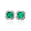 Stud Oorbellen Dames S925 Zilver Lab Grown Gems Moissanite Emerald Square Meisjessieraden Voor Feest