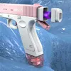 Jouets pistolet sable jouer eau amusant pistolet à eau électrique pour garçons et filles automatique continue électrique piscine été jouet enfants 240307