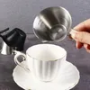 Cafetière à poignée ergonomique, tasse à mesurer expresso en acier inoxydable avec pichet à échelle, bec en forme de V, Pot S de 100ml