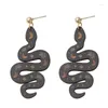 Dangle Earrings 2024 Boho Moon Snake For Women Fashion Aesthetic Black Wooden Drop Ladies Cute Y2k Party Gift Jewelry