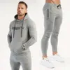 Спортивный костюм Jogger Sports Fiess, хлопковая толстовка с принтом, брюки, комплект из двух предметов, спортивная одежда для бега и бега, спортивная мужская одежда